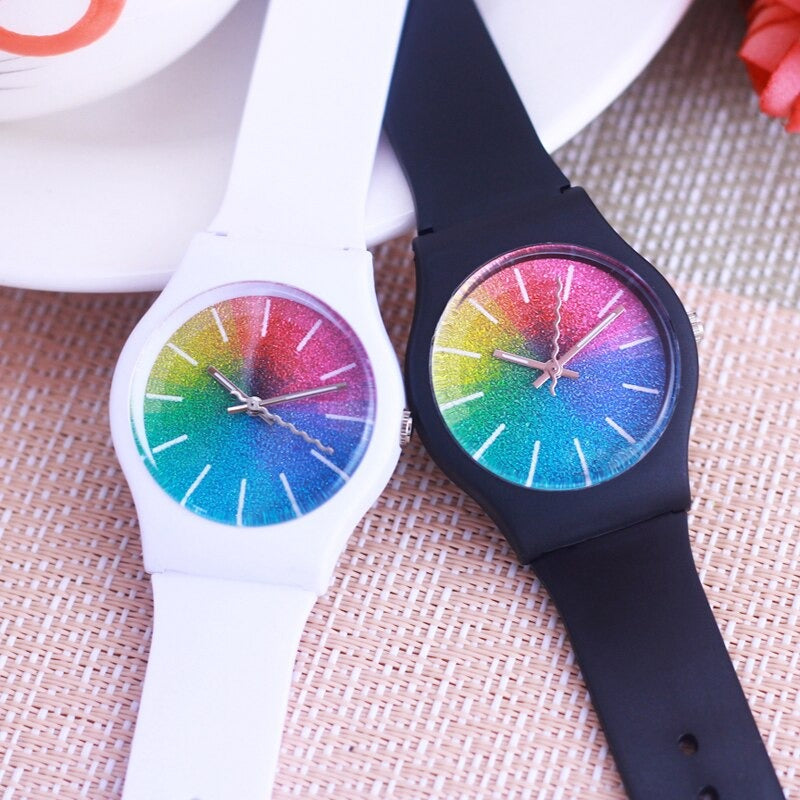 Rainbow Starry-Sky Stick Dial Design Quartz Watches