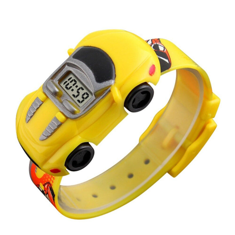 Cartoon Car Shape Dial with Soft and Durable Strap Digital Watches For Kids