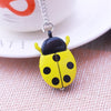Bright-Colored Cartoon Ladybug Flip Cover Necklace Quartz Pocket Watches